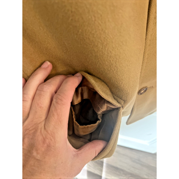 Vtg Hand-made Men's Pure Mongolian Cashmere Peacoat M Kaufmans Pittsburgh Classy - Picture 8 of 16